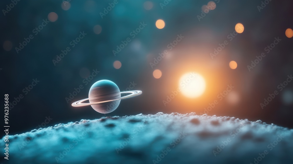 Poster a space station orbiting a planet with a futuristic, minimalist design, showcasing a strategy that e