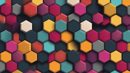 Obraz premium Colorful hexagonal pattern background.