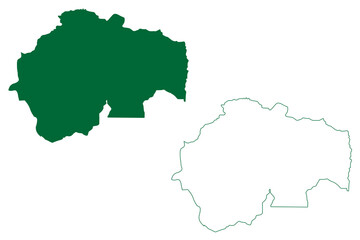 Kalimpong district (West Bengal State, Republic of India) map vector illustration, scribble sketch Kalimpong map