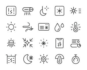 Air Conditioning thin line icons. air conditioning symbols. Air conditioner icon.