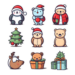 holiday christmas element object isolated winter xmas realistic decoration generative Ai.