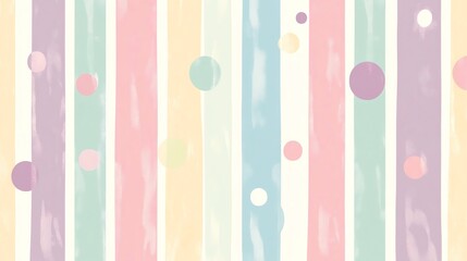 A colorful striped background with pastel colors and circles.