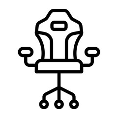 Gaming Chair Vector Line Icon Design