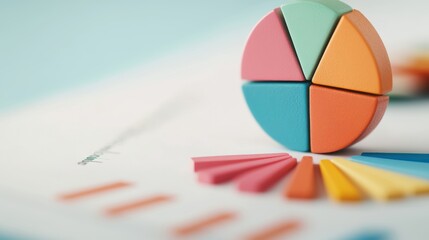 A close up of a financial report with a pie chart showing the distribution of income and expenses, highlighting areas for optimization.