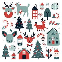 holiday christmas element object isolated winter xmas realistic decoration generative Ai.