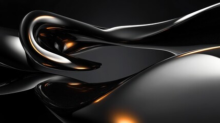 Obraz premium Abstract black and gold liquid shape background.
