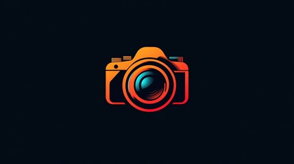 Fototapeta premium A modern, stylized camera icon with a gradient color scheme.