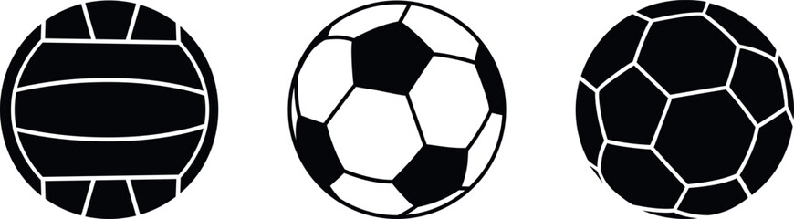 Sports ball set. Isolated sports ball on white background