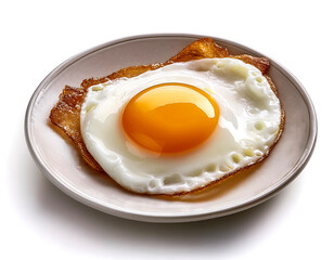 fried egg isolated on white background