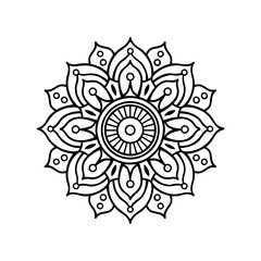 Mandala Vector Illustration For A Coloring Book, In A Simple And Minimalistic.