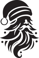 Merry Christmas and Santa Claus Tree Silhouette Vectors 