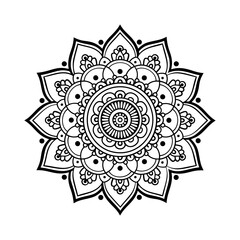Mandala Vector Illustration For A Coloring Book, In A Simple And Minimalistic.