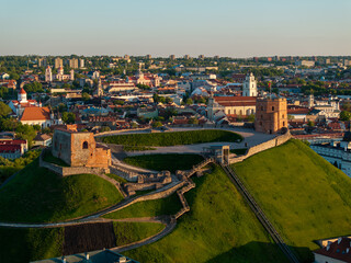 View of Gediminas hill and old town