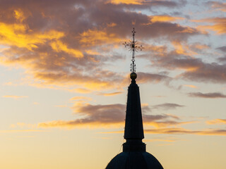 The cross on the bell tower