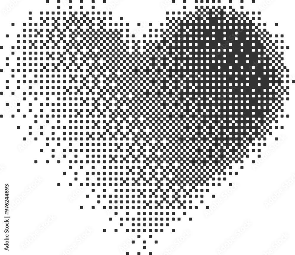 Poster bitmap pixel arcade game effect. hearts y2k halftone pattern shape. dither aesthetic gradient glow i