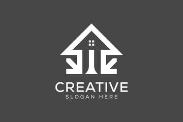 initial home arrow logo vector modern design template