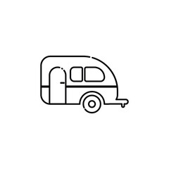Caravan Icon Vector. Lineal or Linear art. 