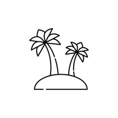 Island Icon Vector. Lineal or Linear art.
