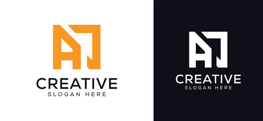 initial letter aj logo vector modern design template