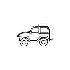 Jeep Icon Vector. Lineal or Linear art.