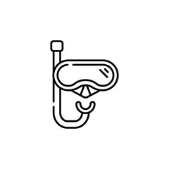 Snorkeling Icon Vector. Diving Icon. Lineal or Linear art.