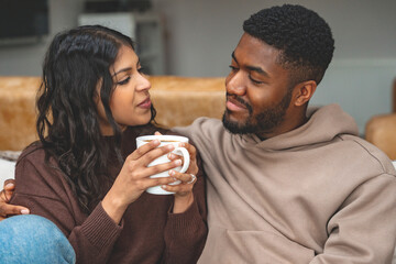 Cozy Afternoon With Warm Drinks and Heartfelt Conversation in Modern Living Room