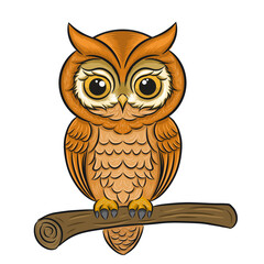 illustration of an owl perched on a tree branch