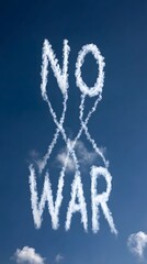 Obraz premium Airplane Writing in the Sky with Smoke the Phrase 