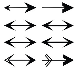 Black arrow icons set. Vector