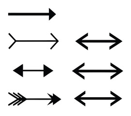 Black arrow icons set. Vector