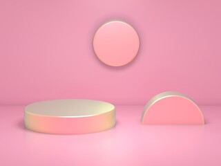 3D Render of Abstract Composition with Podium stock photo	