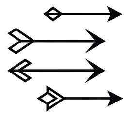 Black arrow icons set. Vector