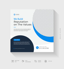 Digital marketing agency, corporate social media post template