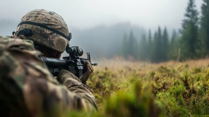 Fototapeta premium The Edge of Precision: What technological advancements could enhance the precision of airsoft equipment.