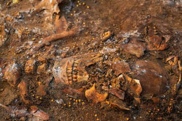 Archaeological excavations of ancient tombs