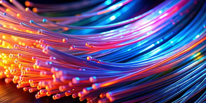 Abstract Fiber Optic Network, Digital, Technology, Network, Light