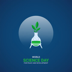 World Science Day for Peace and Development, Science creative social medai post