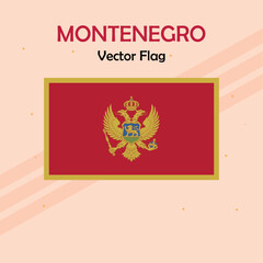 Montenegro vector flag lines and stock 