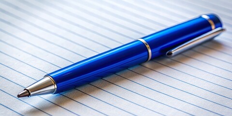 Blue Pen on Lined Paper, Stationery, Writing Tool, Note Taking, ,pen, paper