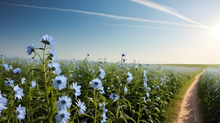 Obraz premium field of grass and flowers