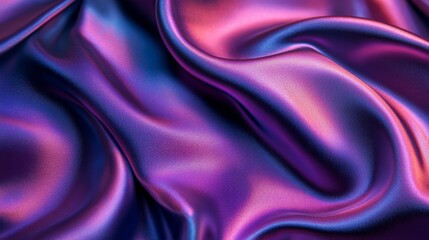 Obraz premium Vibrant silk fabric in gradient hues, close-up texture. Elegant textile design concept