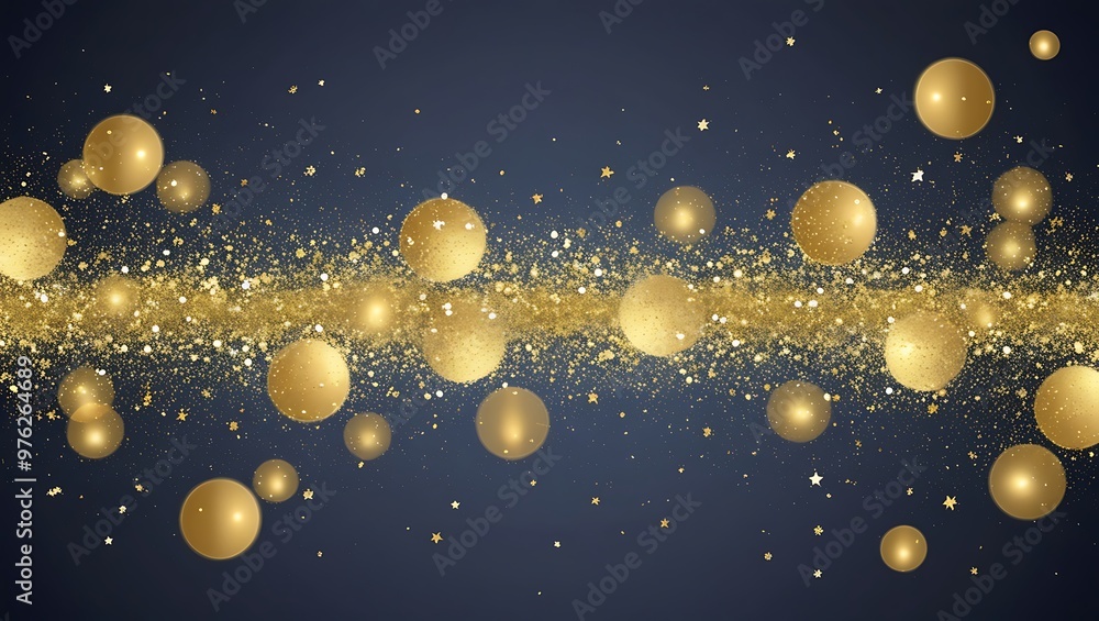 Wall mural golden christmas background. generative ai.