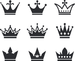 Crown icons set. Vector 