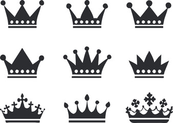 Crown icons set. Vector 