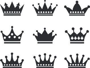 Crown icons set. Vector 