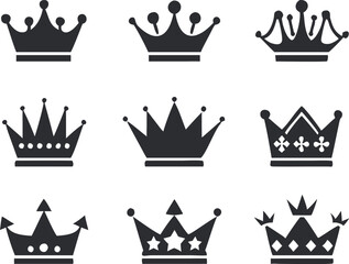 Crown icons set. Vector 