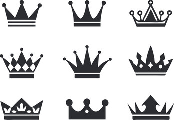 Crown icons set. Vector 