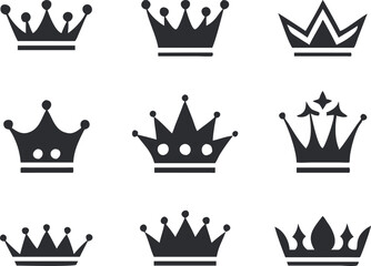 Crown icons set. Vector 