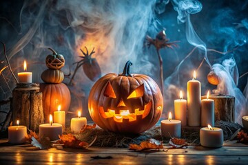 Obraz premium Spooky Halloween Night of Mysteries Digital art halloween illustration