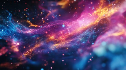 Fototapeta premium Abstract Colorful Glowing Particle Texture.